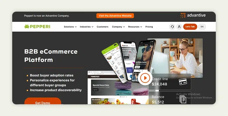 Pepperi homepage Pepperi homepage