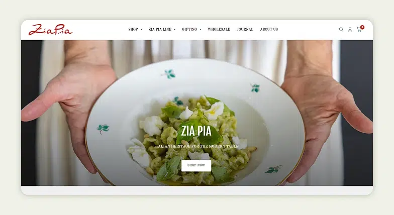 Zia Pia homepage Zia Pia homepage