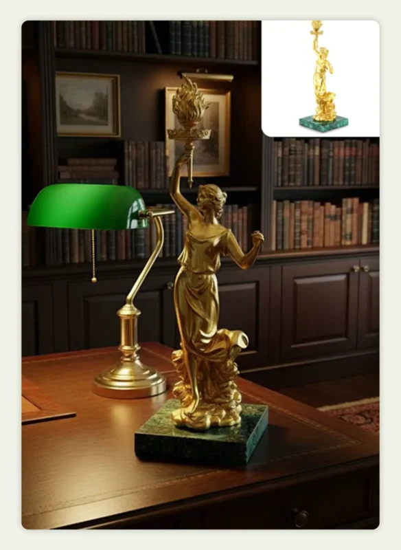 A highly reflective home decor item in a lifestyle setup A highly reflective home decor item in a lifestyle setup