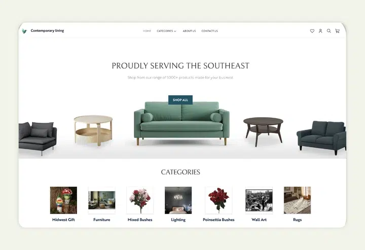 A retailer viewing a catalog associated with their account A retailer viewing a catalog associated with their account