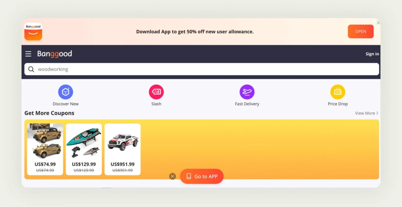 Banggood Chinese wholesale supplier platform showing dropshipping and bulk product options Banggood Chinese wholesale supplier platform showing dropshipping and bulk product options
