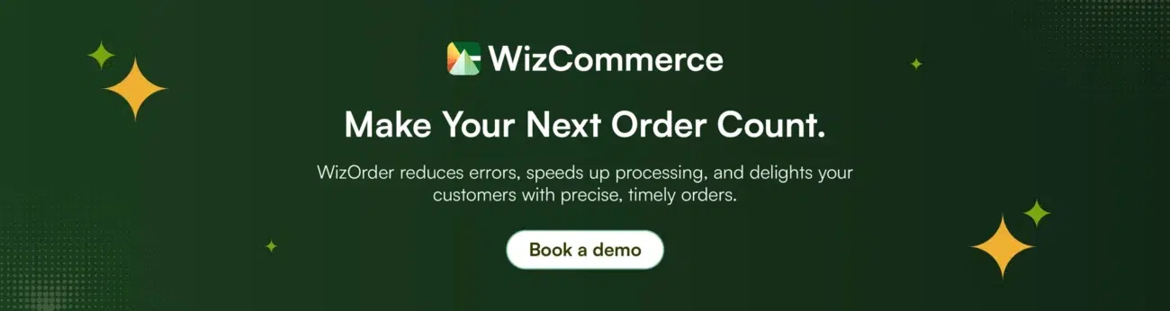 Banner showing accurate order processing for distributors.