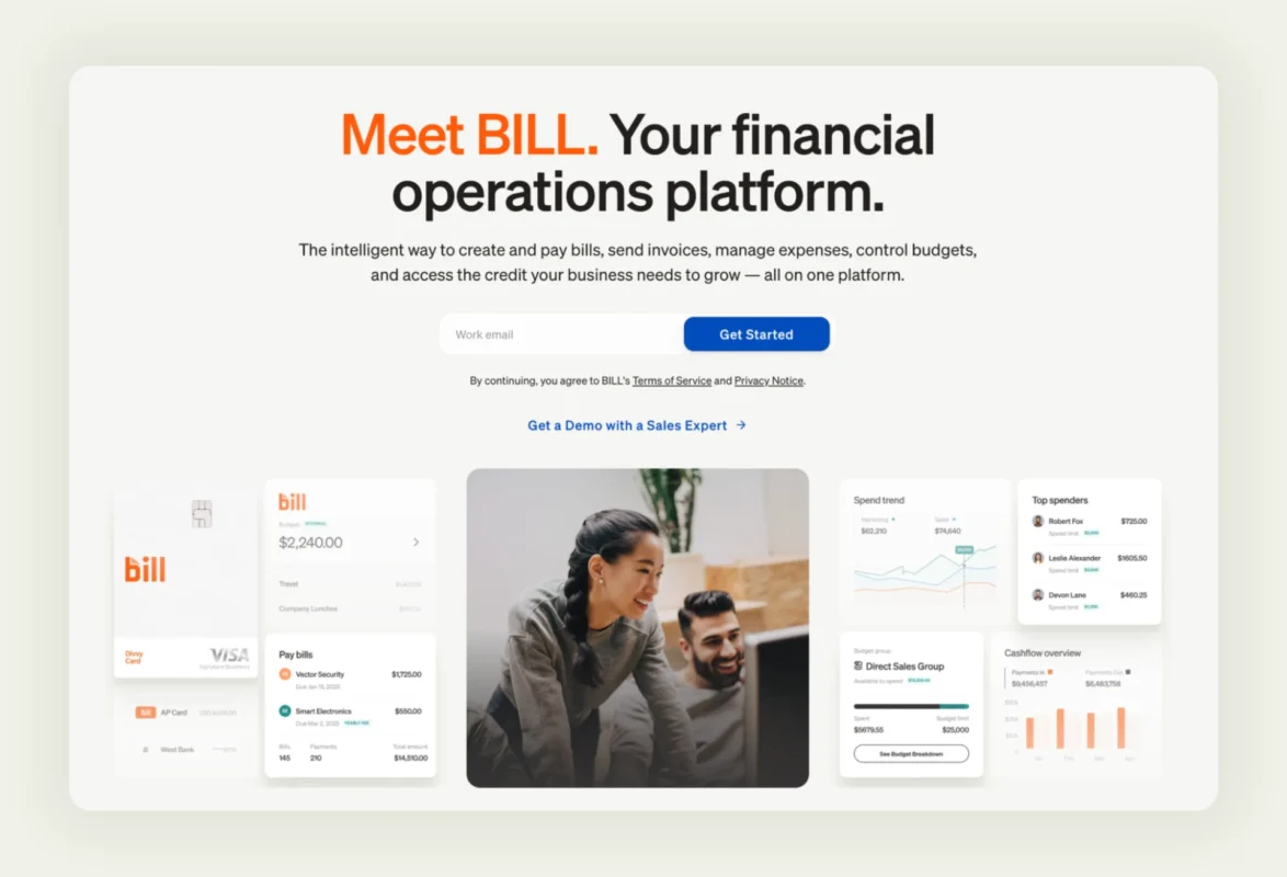 Bill.com homepage