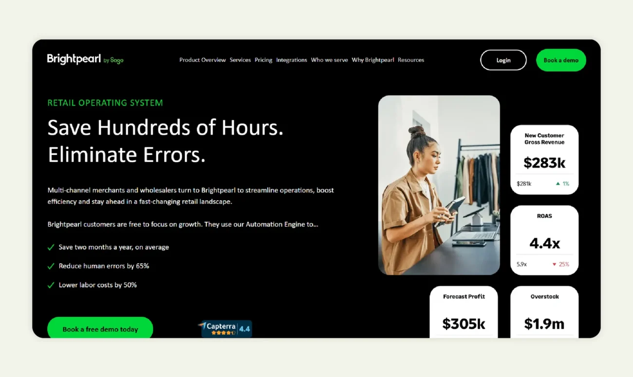 Brightpearl homepage
