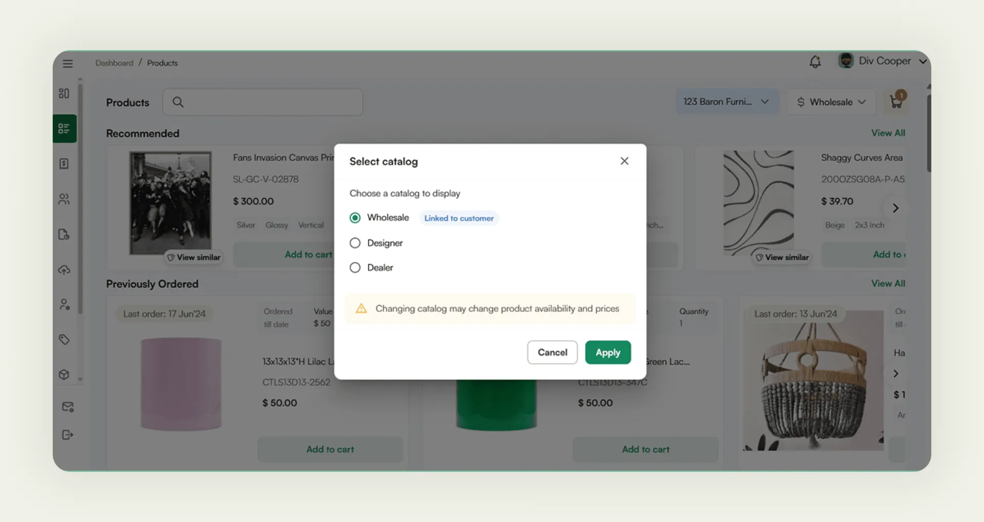 Custom price list functionality of WizCommerce in action Custom price list functionality of WizCommerce in action