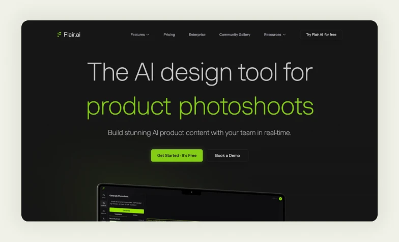 Flair.ai homepage Flair.ai homepage