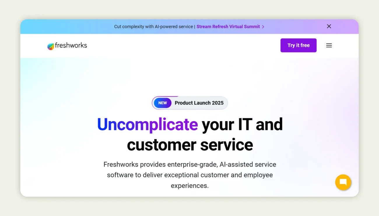 Freshworks homepage