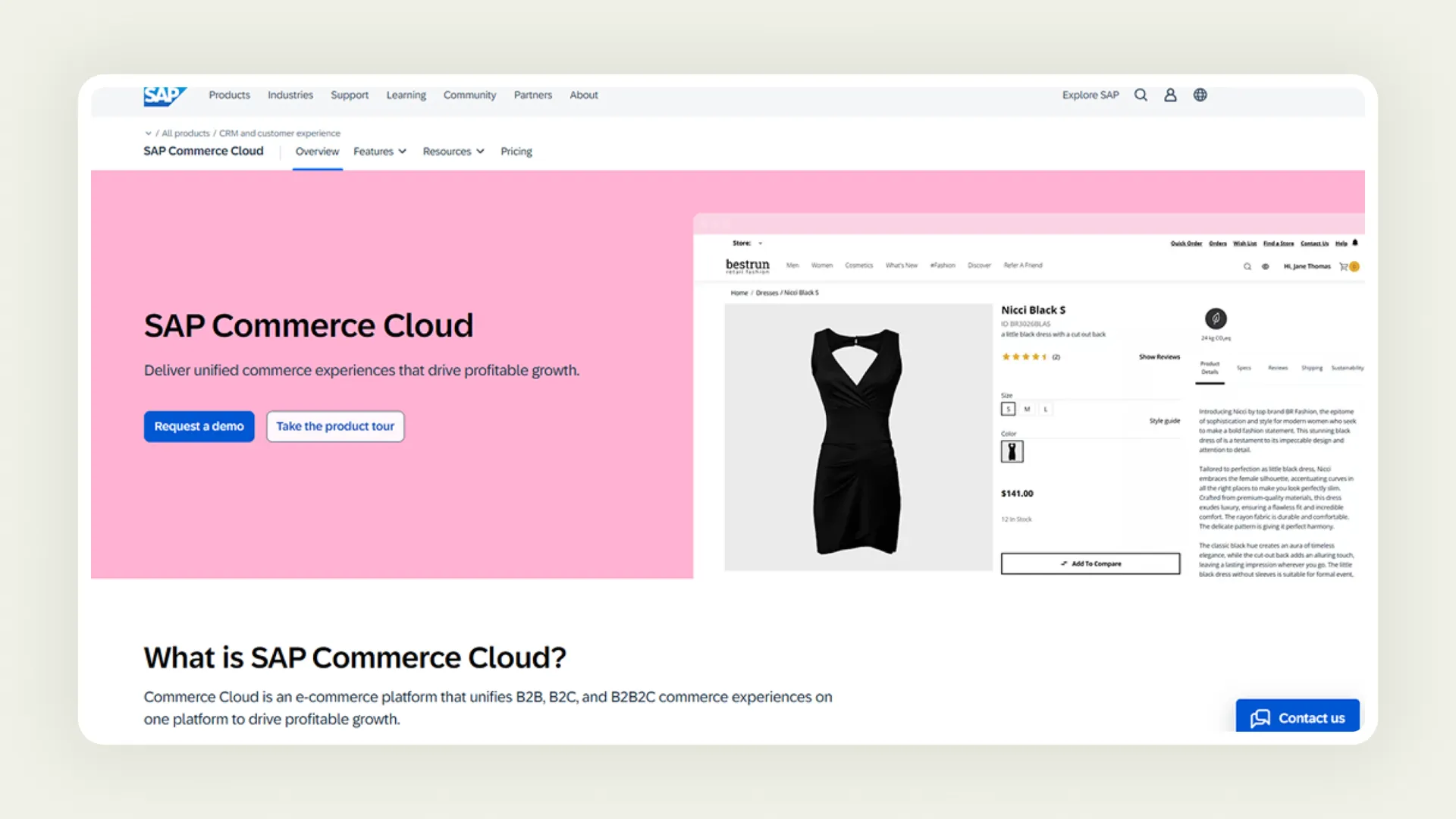 Homepage of SAP Commerce Cloud Homepage of SAP Commerce Cloud