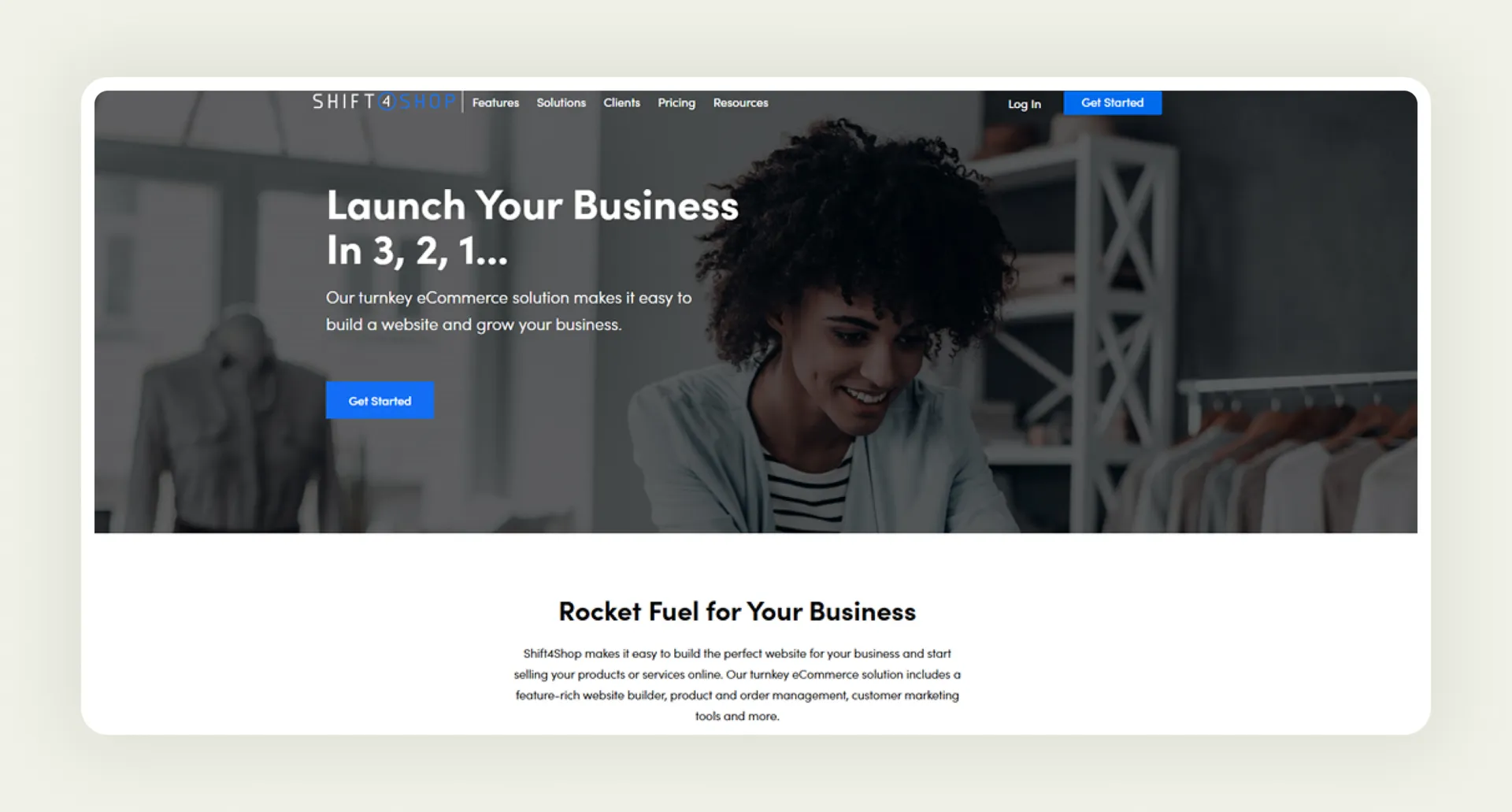 Homepage of Shift4Shop Homepage of Shift4Shop