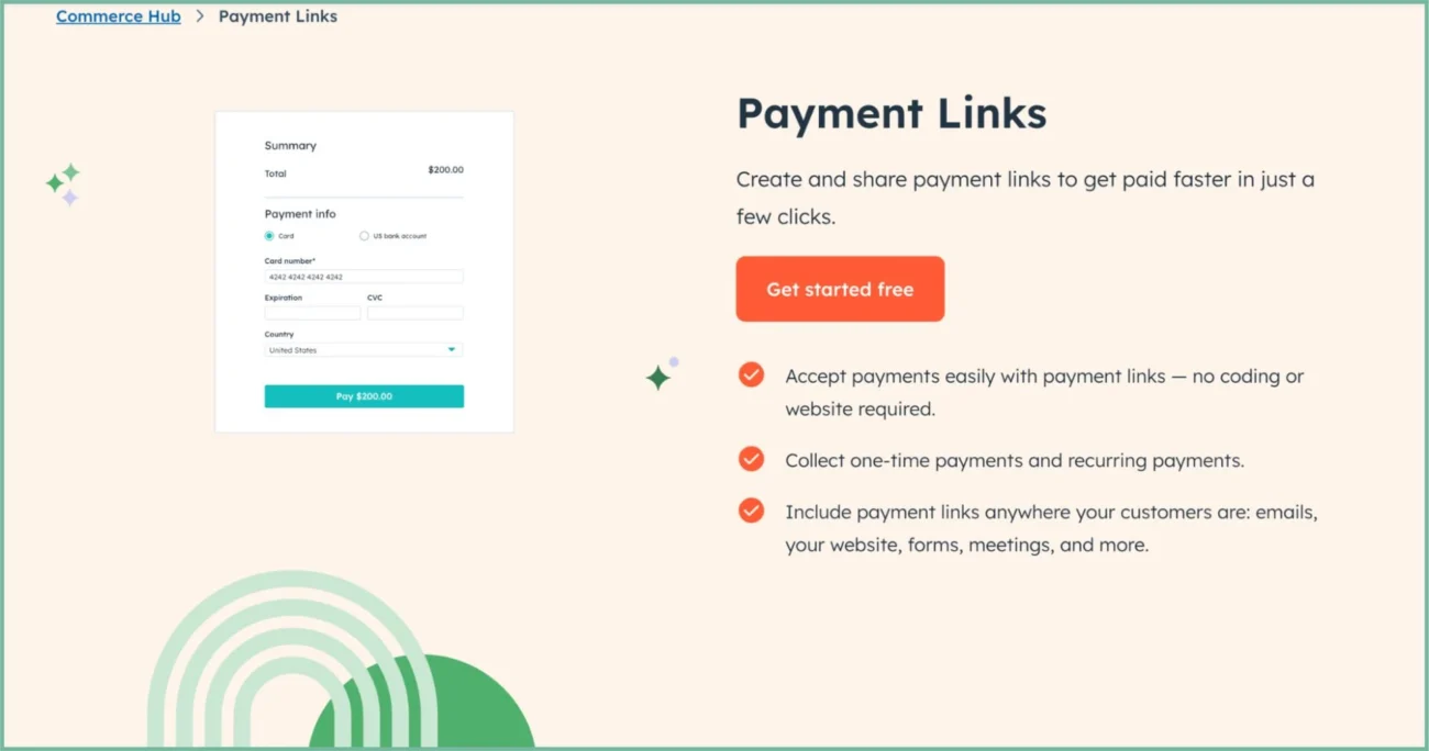 HubSpot Payments offering CRM-integrated payment processing for sales-focused businesses