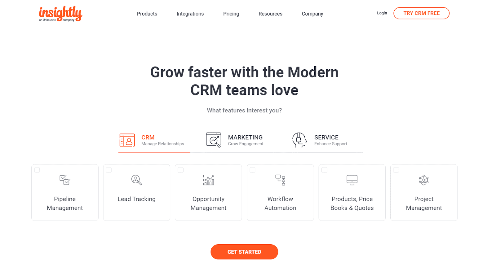  Insightly CRM: Best for Project Management