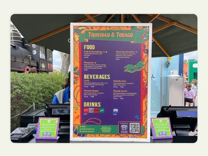 Interactive food booth with QR code