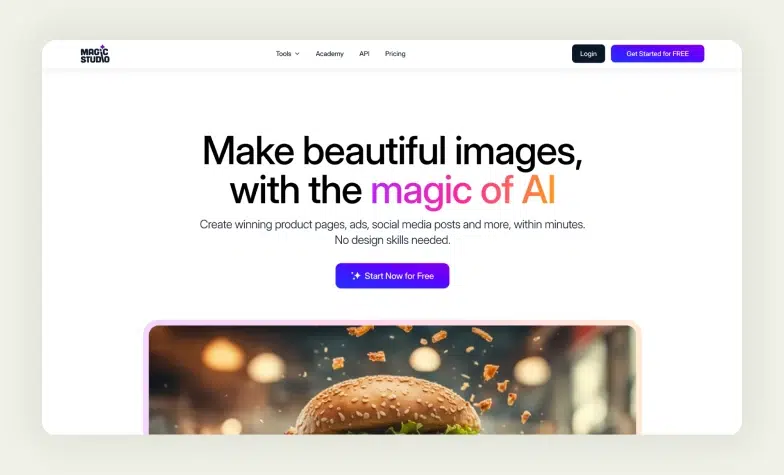 Magic Studio homepage Magic Studio homepage