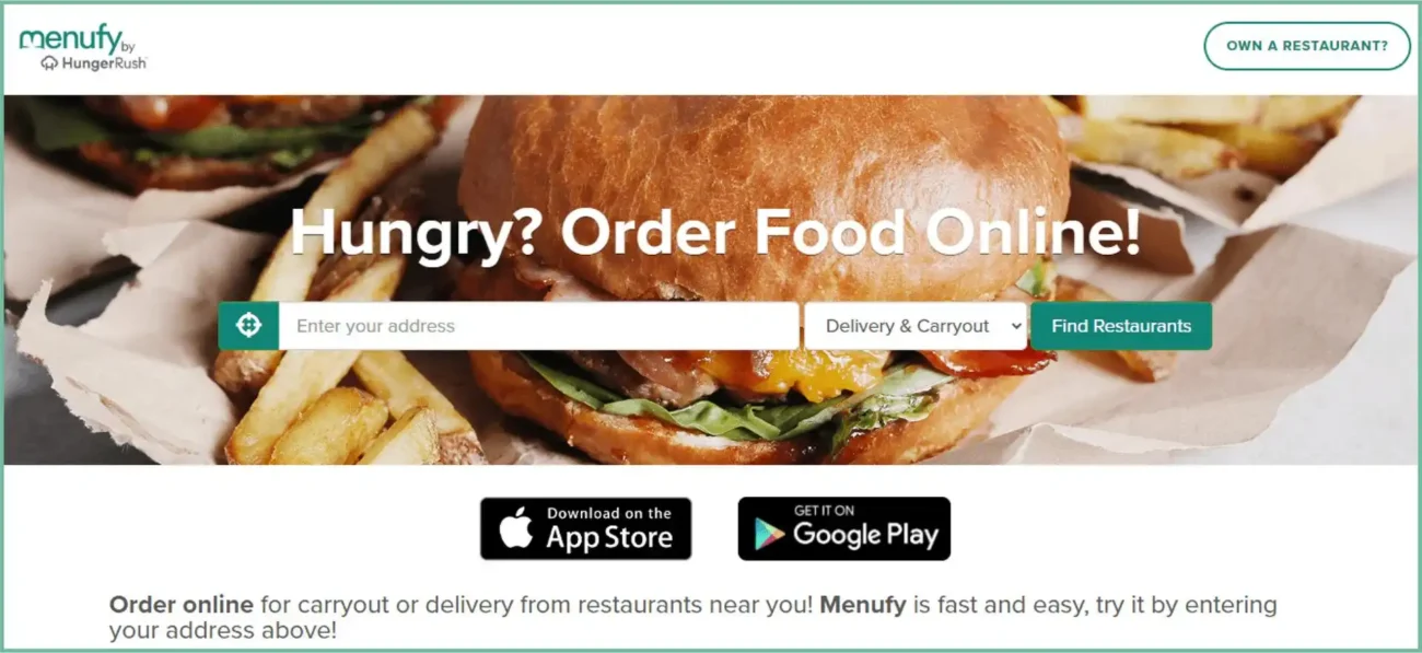 Menufy homepage Menufy homepage