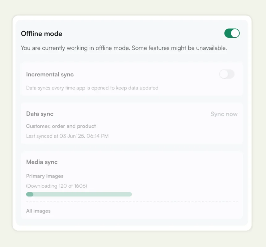 Offline Mode in WizCommerce Offline Mode in WizCommerce