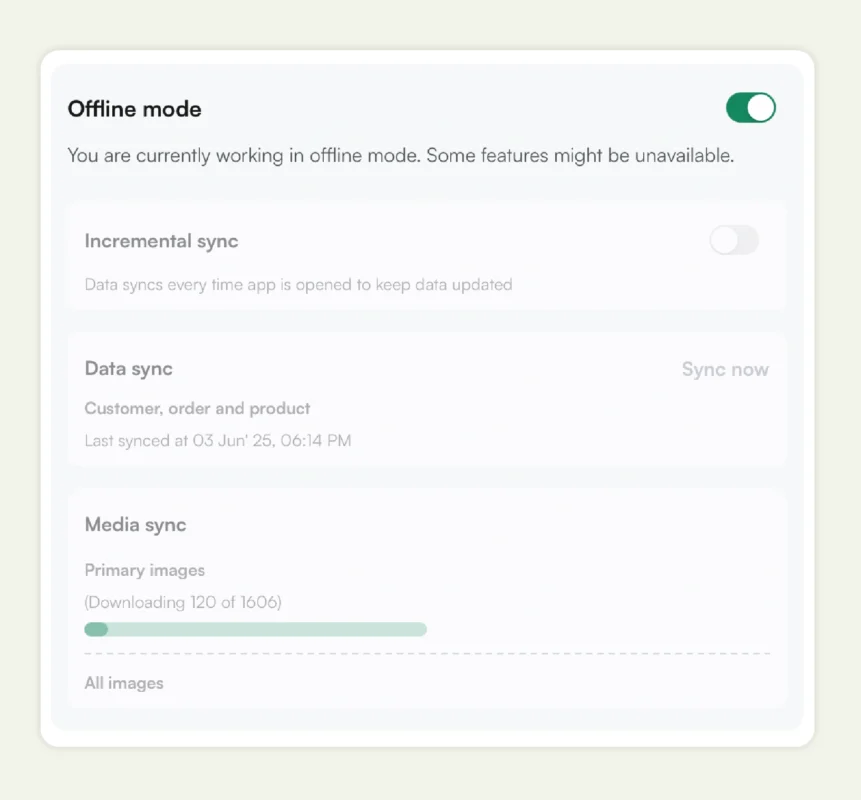 Offline mode in WizCommerce 