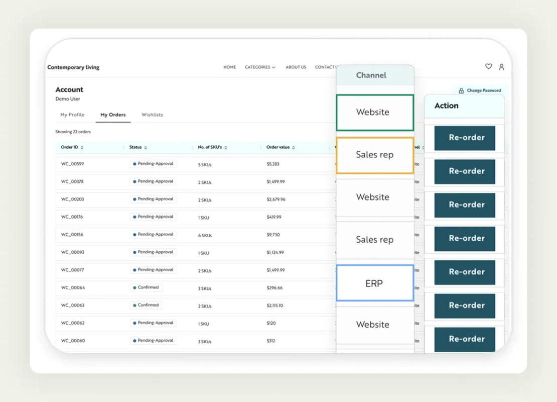 One-click re-order functionality in the orders page of WizCommerce One-click re-order functionality in the orders page of WizCommerce