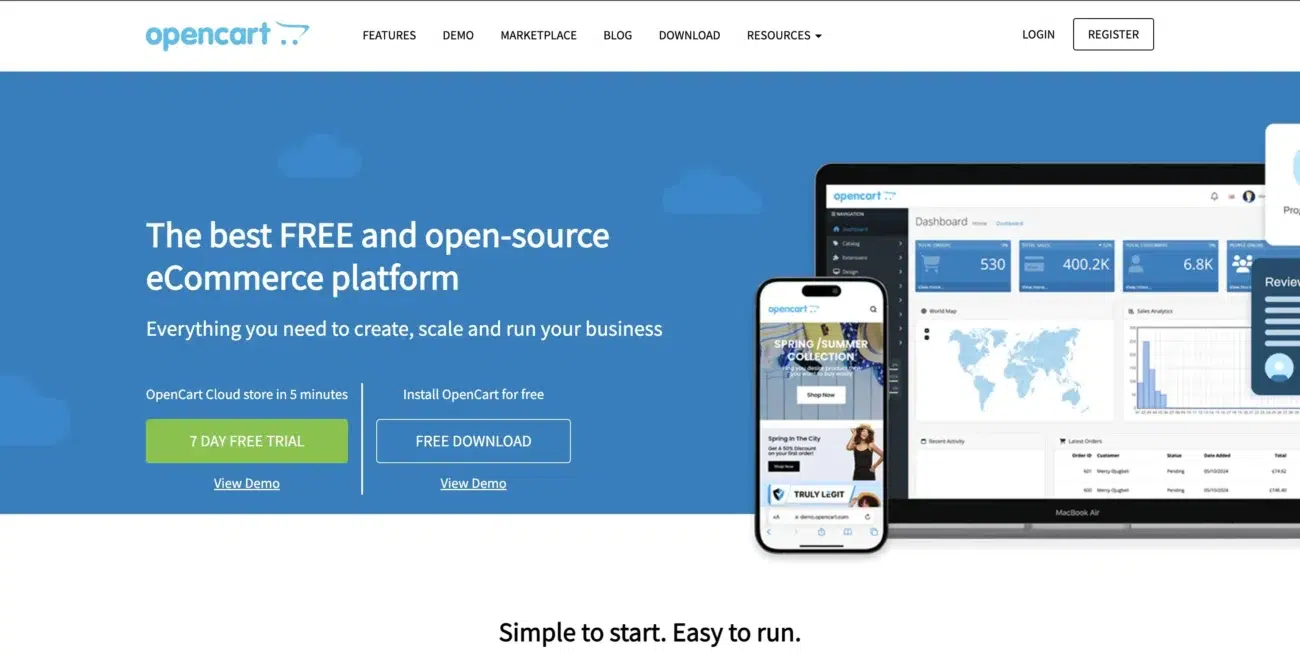 OpenCart website OpenCart website