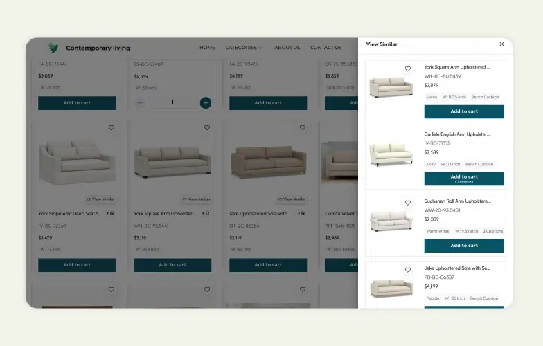 Retailers can check similar product suggestions by WizAI Retailers can check similar product suggestions by WizAI