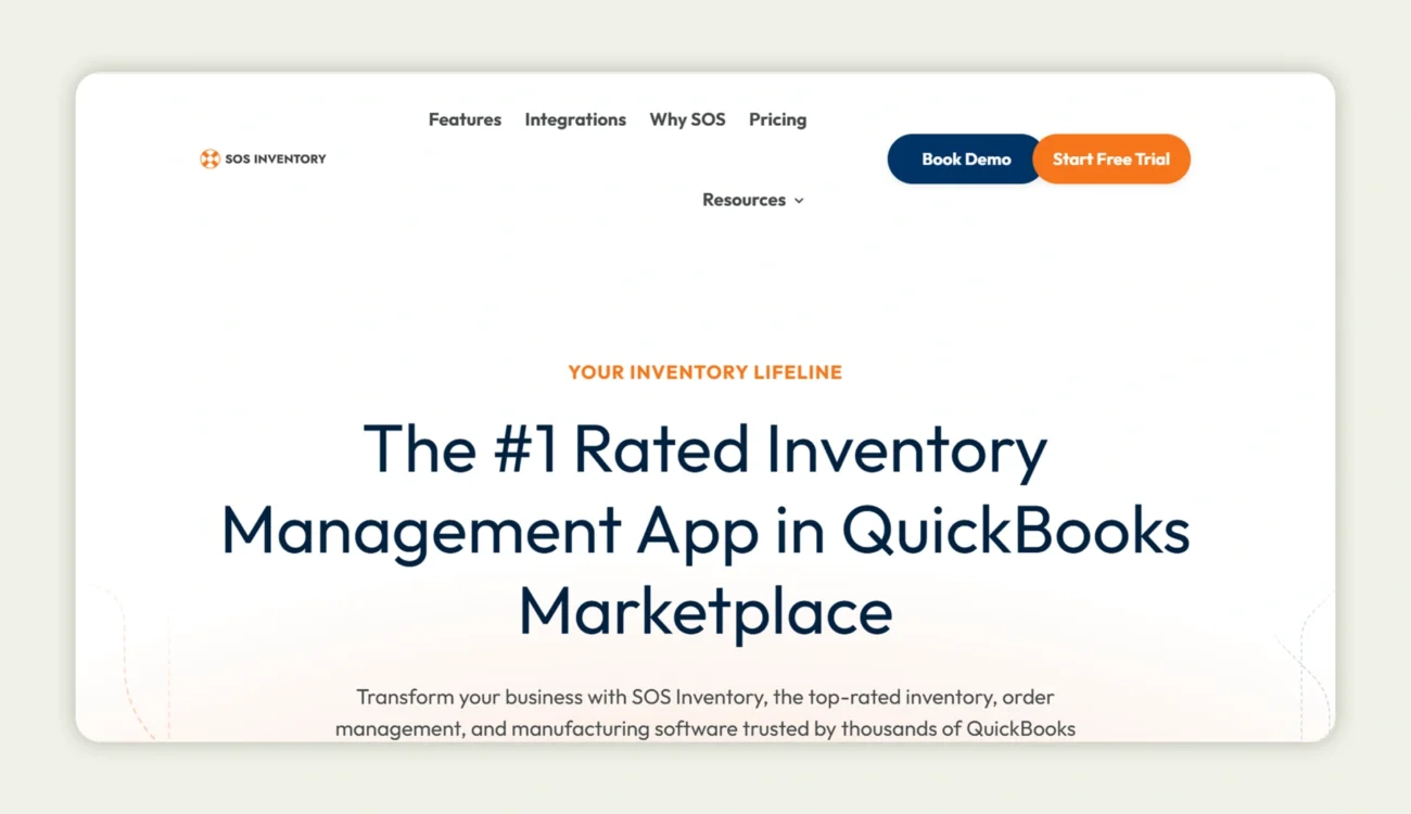 SOS Inventory homepage