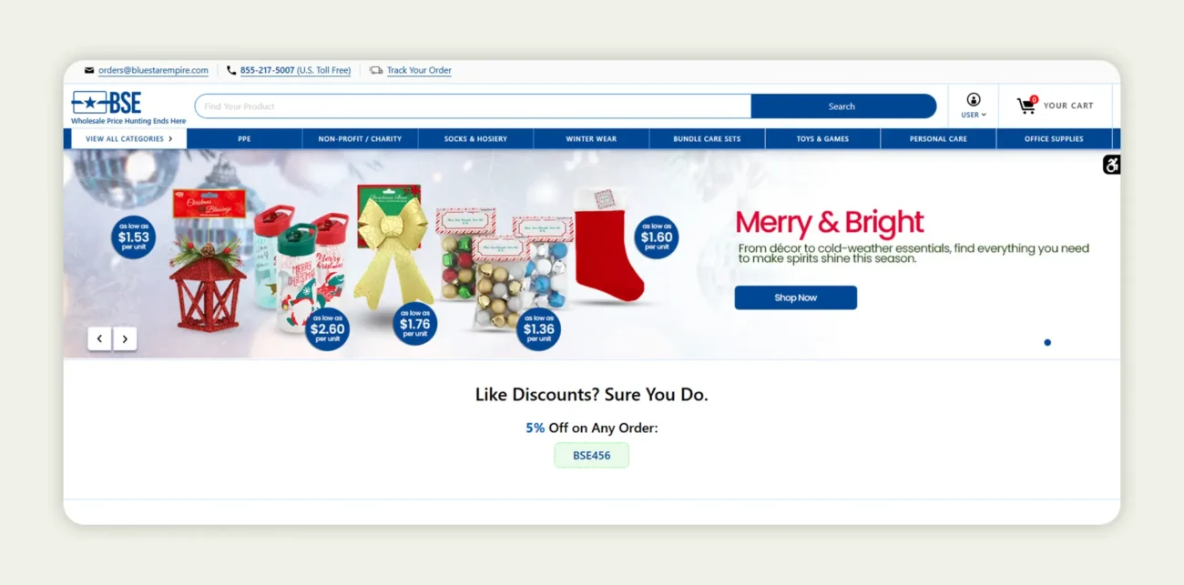 Screenshot of the home page of Blue Star Empire Screenshot of the home page of Blue Star Empire