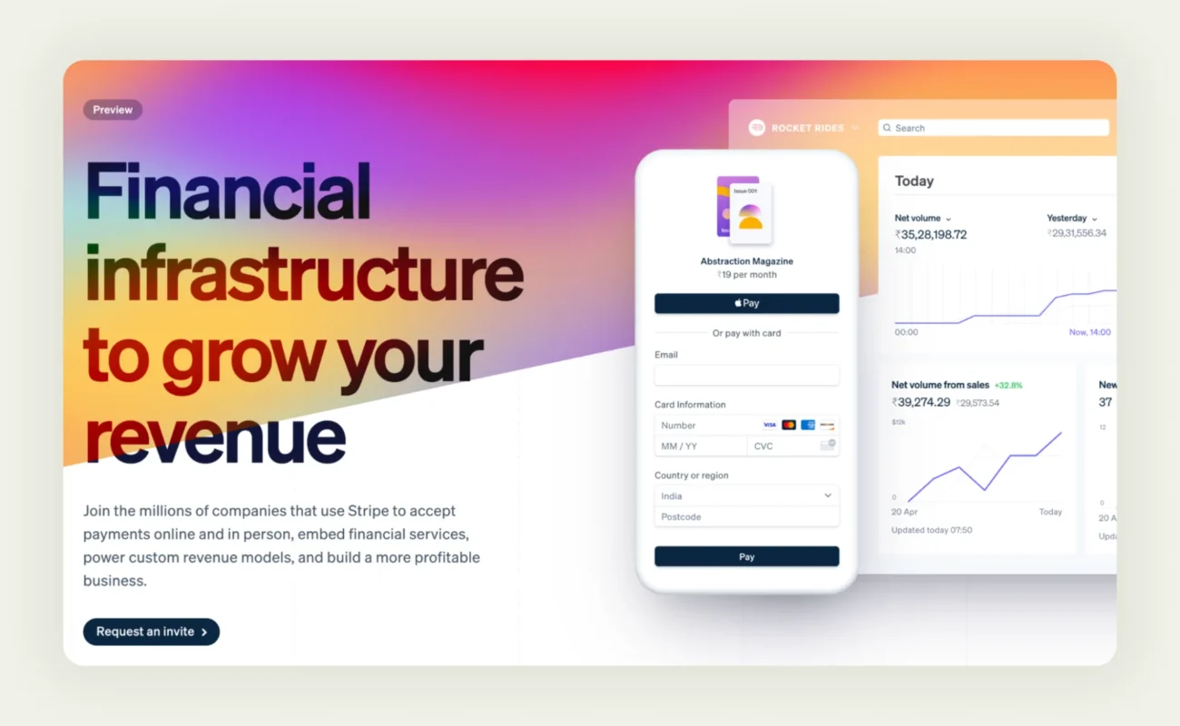 Stripe homepage 