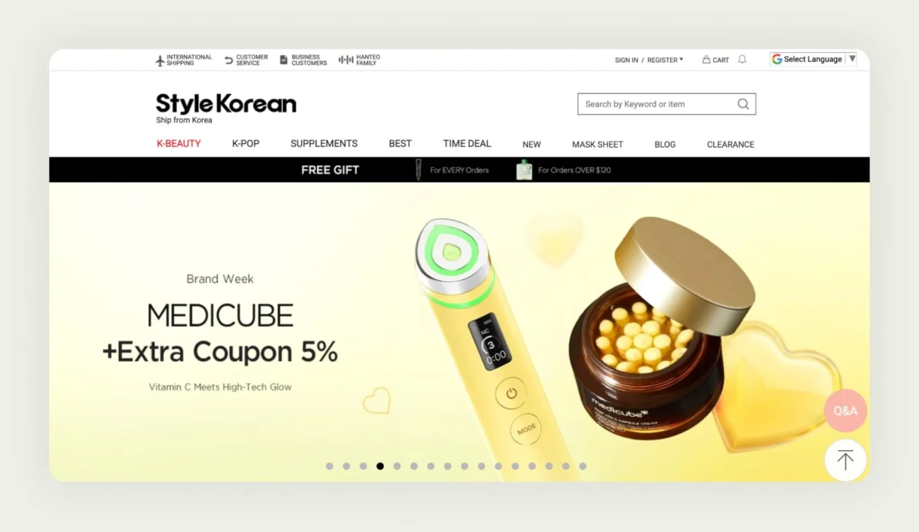 StyleKorean beauty wholesale platform displaying Korean skincare and cosmetics product catalog StyleKorean beauty wholesale platform displaying Korean skincare and cosmetics product catalog