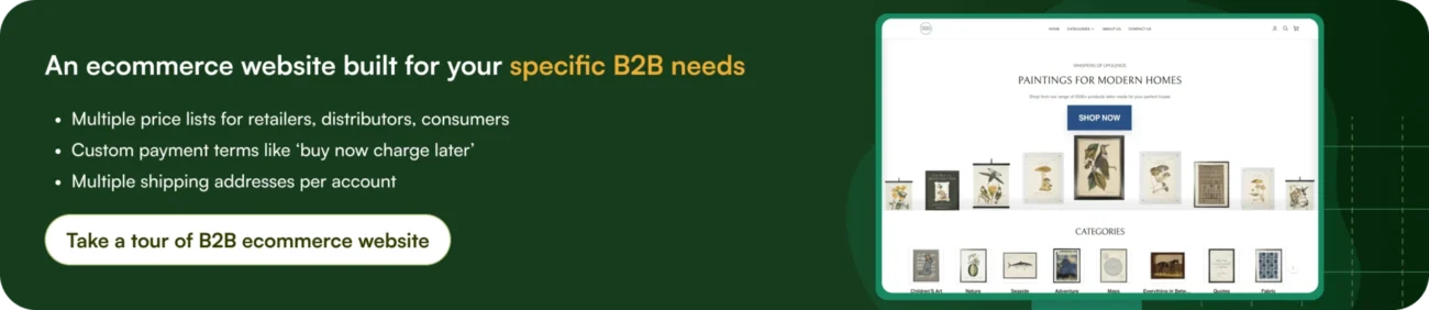 Take a tour of B2B ecommerce website