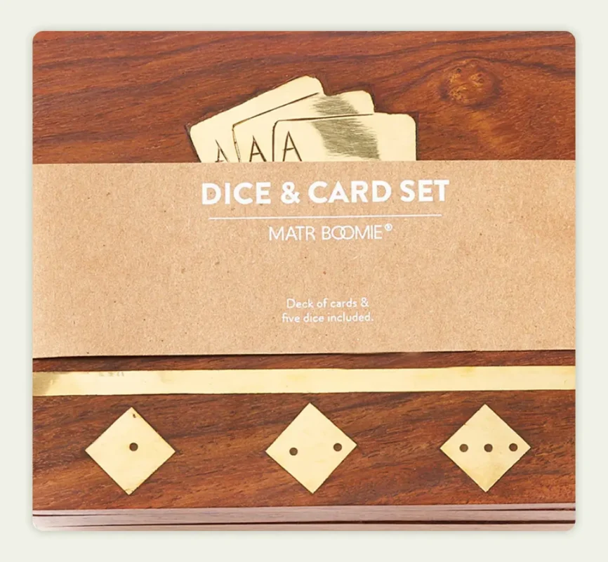The card and dice game in their original package