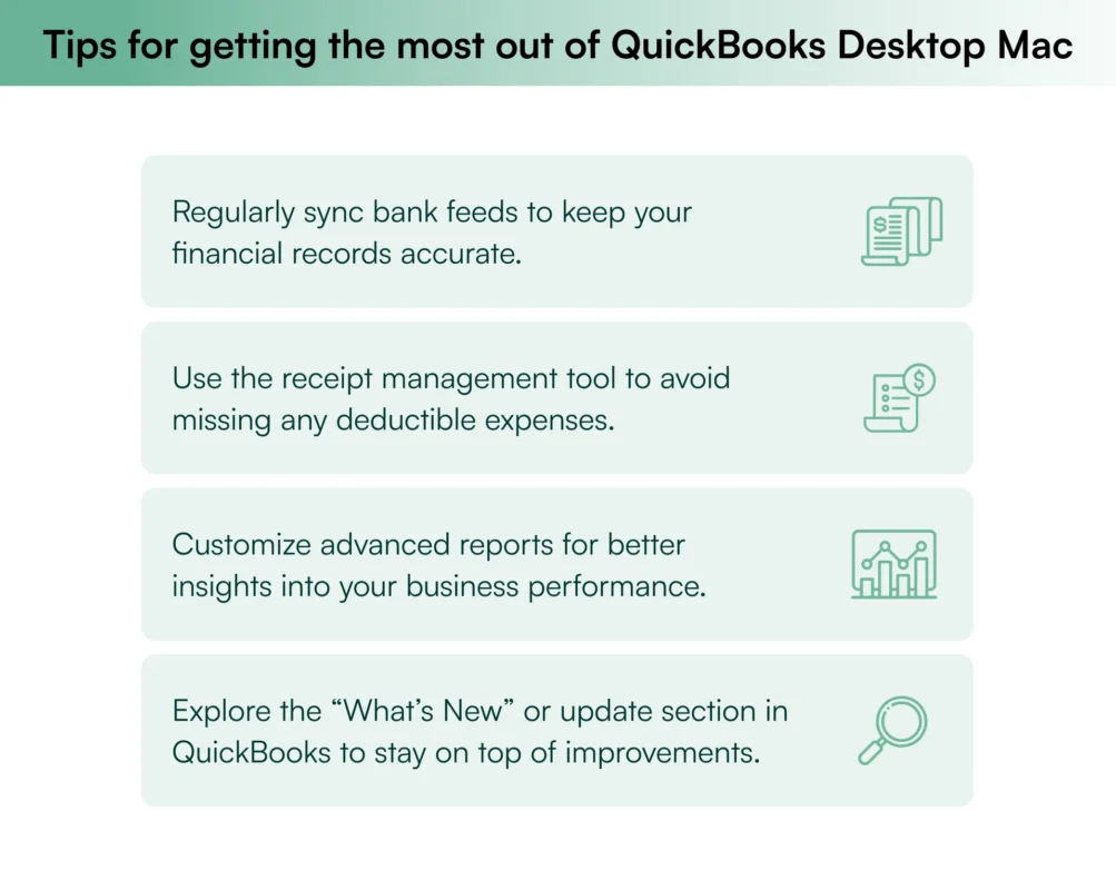 Tips for efficiently using QuickBooks Desktop Mac Tips for efficiently using QuickBooks Desktop Mac