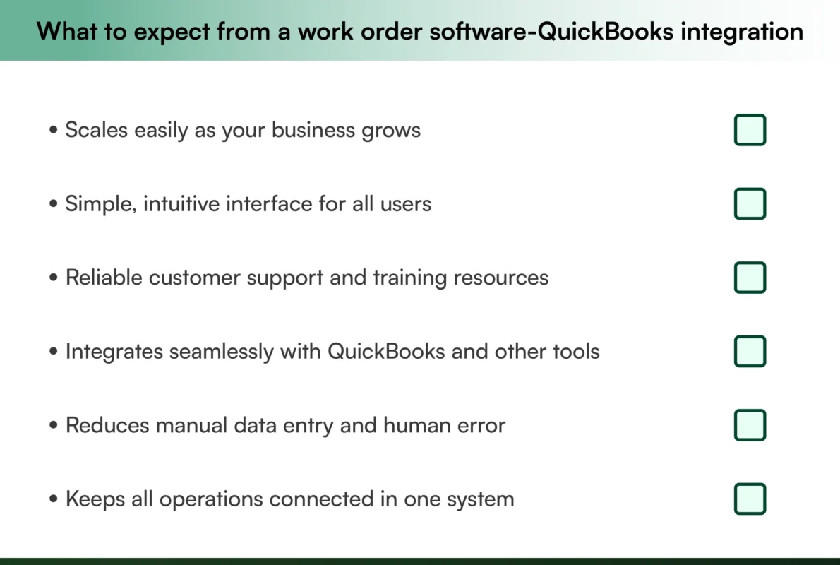 What to expect from a work order software-QuickBooks integration What to expect from a work order software-QuickBooks integration