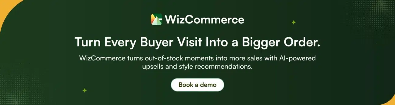 WizCommerce AI recommendations that give buyers options based on the item searched WizCommerce AI recommendations that give buyers options based on the item searched