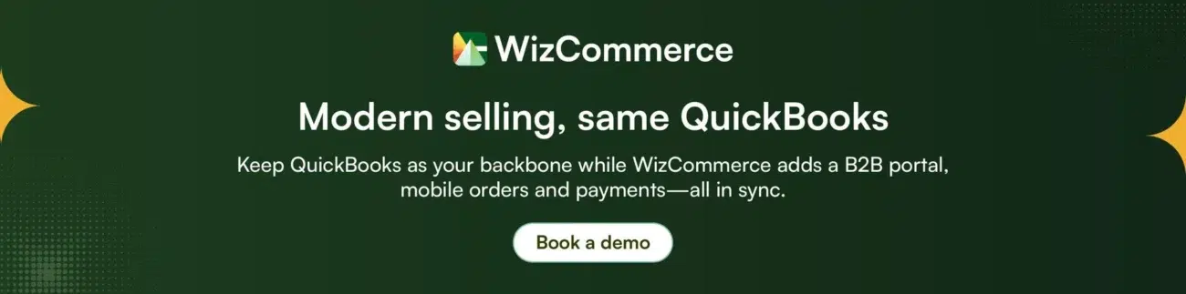 WizCommerce connecting a B2B portal and mobile app to QuickBooks Desktop, with orders syncing back. WizCommerce connecting a B2B portal and mobile app to QuickBooks Desktop, with orders syncing back.