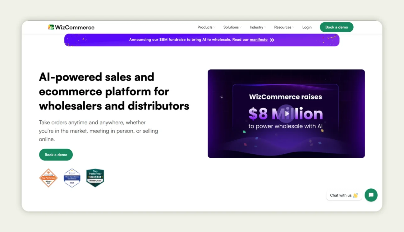 WizCommerce homepage