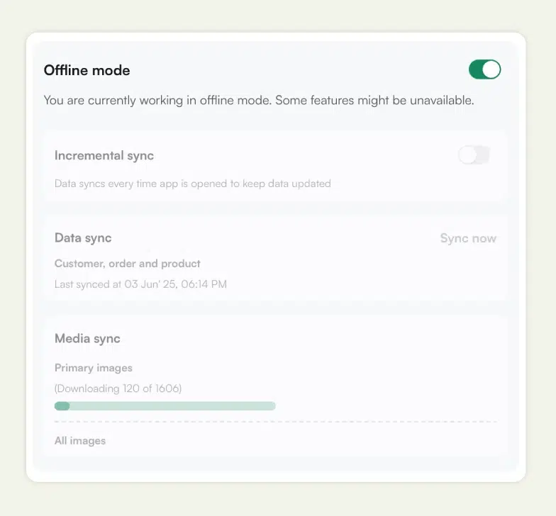 Offline Mode in WizCommerce Offline Mode in WizCommerce