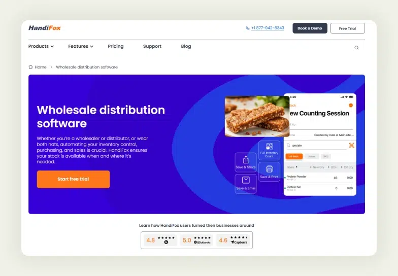 home page of Handifox