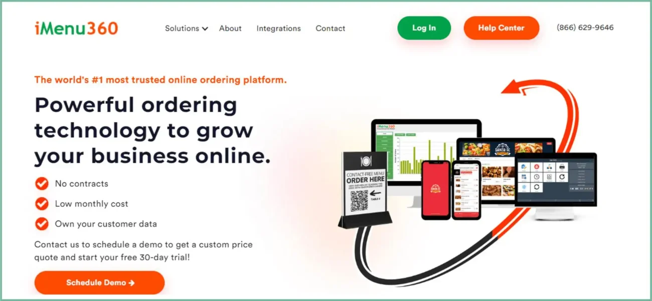 iMenu360 home page iMenu360 home page