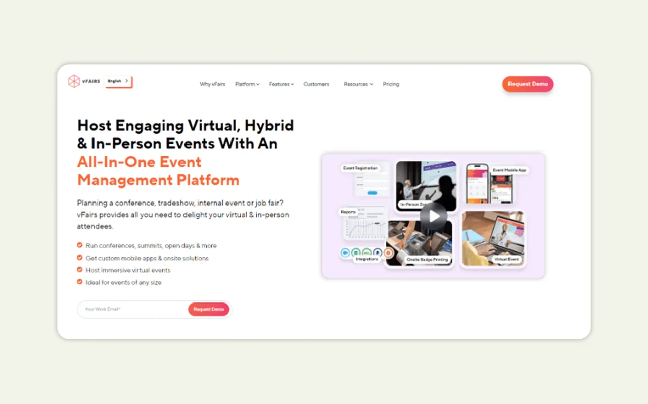 vFairs event management platform for virtual, hybrid, and in-person lead capture vFairs event management platform for virtual, hybrid, and in-person lead capture